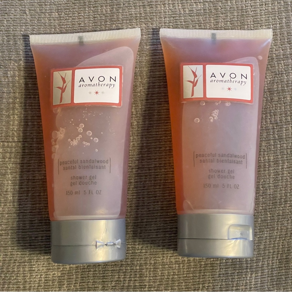 TWO Avon Aromatherapy Shower Gel Peaceful Sandalwood 5floz Unused